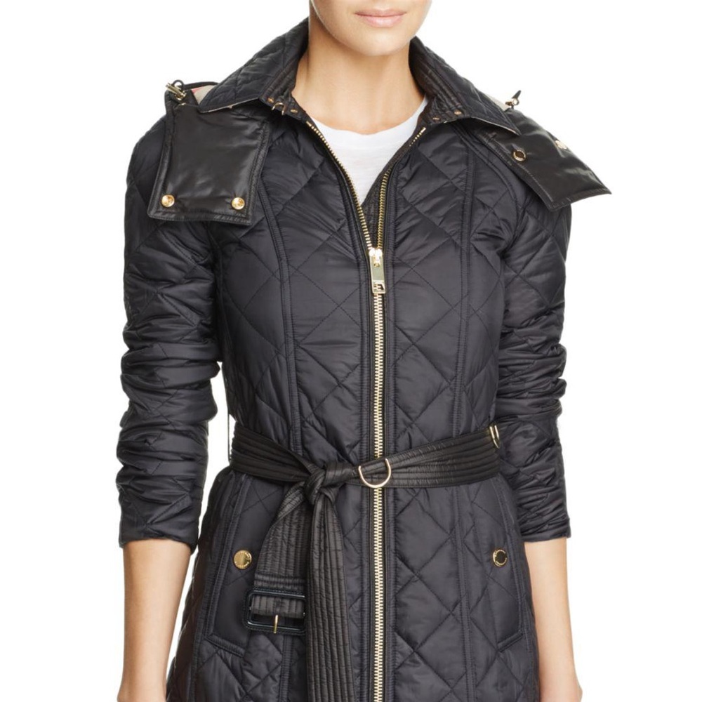 Burberry Baughton quilted coat, hits leg area